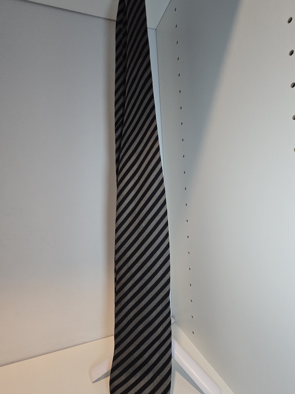 Giorgio Armani Black and Gray Diagonal Stripe Tie